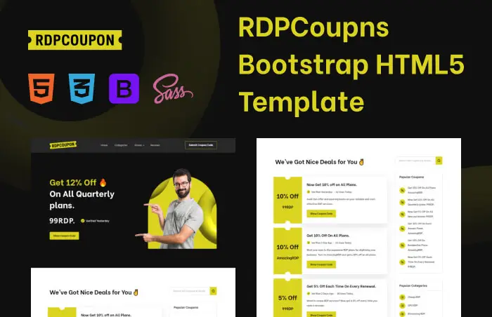 RDP Coupon - React Sass Bootstrap 5 Template